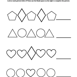 Complete The Shapes Pattern For Kids Worksheet