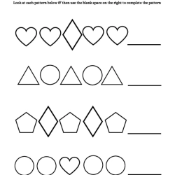 Complete The Shapes Pattern For Kindergarten Worksheet