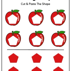 Cut And Paste The Missing Shape For 1st Grade Worksheet