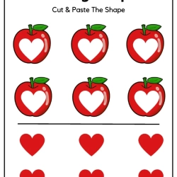 Cut And Paste The Missing Shape For Kids Worksheet
