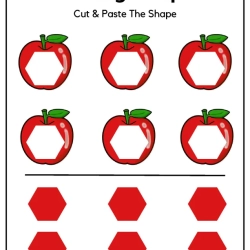 Cut And Paste The Missing Shape For Kindergarten Worksheet
