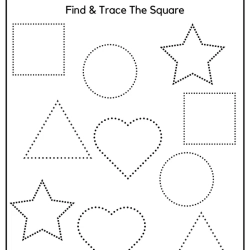 Find And Trace The Shapes For 1st Grade Worksheet