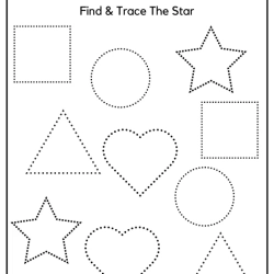 Find And Trace The Shapes For Kids Worksheet