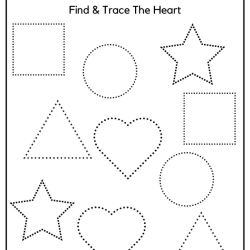 Find And Trace The Shapes For Kindergarten Worksheet
