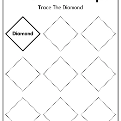 Free Trace All The Shape For Kids Worksheet