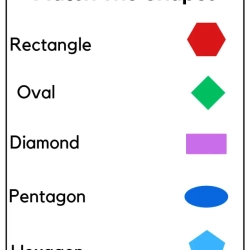 Match The Shape Object Printable Worksheet