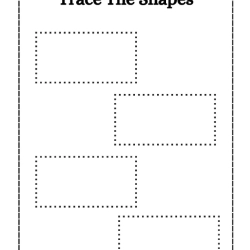 Printable Trace Shapes Object For Kids Worksheet