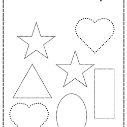 Trace And Color All The Shape Printable Worksheet