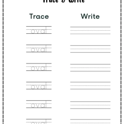 Trace And Write The Shape Printable Worksheet