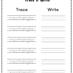 Trace And Write The Shape To Print Worksheet