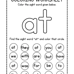 Colroing Sight Word For 1st Grade Worksheet