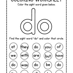 Colroing Sight Word For 2nd Grade Worksheet