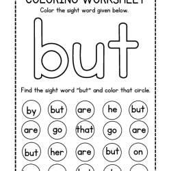 Colroing Sight Word For 5th Grade Worksheet