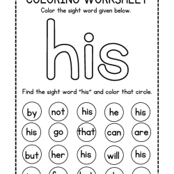 Colroing Sight Word For 6th Grade Worksheet