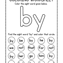 Colroing Sight Word For Grade 3 Worksheet