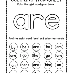 Colroing Sight Word For Grade 4 Worksheet