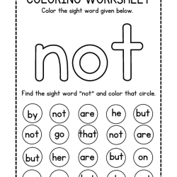 Colroing Sight Word For Grade 5 Worksheet