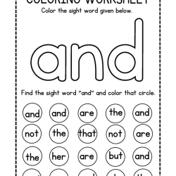 Colroing Sight Word Grade 2 Worksheet