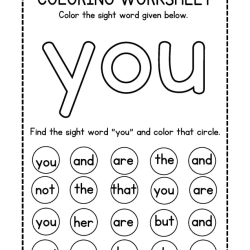 Colroing Sight Word Grade 3 Worksheet