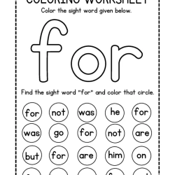 Colroing Sight Word Grade 5 Worksheet