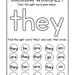 Colroing Sight Word Grade 6 Worksheet