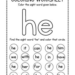 Colroing Sight Word To Print Worksheet