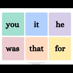 Frys Sight Words Printable Worksheet