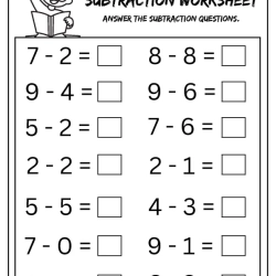 Answer The Subtraction For 3rd Grade Worksheet