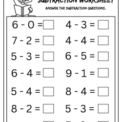 Answer The Subtraction For 6th Grade Worksheet