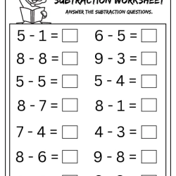 Answer The Subtraction For Grade 1 Worksheet
