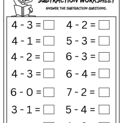 Answer The Subtraction For Kids Worksheet