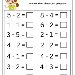Answer The Subtraction Worksheet For 1st Grade