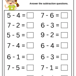 Answer The Subtraction Worksheet For Free