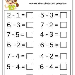 Answer The Subtraction Worksheet Free Downloads