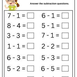 Answer The Subtraction Worksheet Worksheets