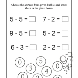 Choose The Answer Of Subtraction For Free Worksheet