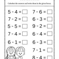 Subtraction Worksheet For 1st Grade