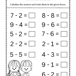 Subtraction Worksheet For 3rd Grade