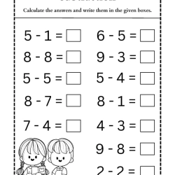 Subtraction Worksheet For Grade 1