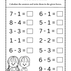 Subtraction Worksheet Free Downloads