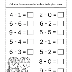 Subtraction Worksheet Pdf File