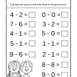 Subtraction Worksheet To Prints
