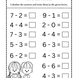 Subtraction Worksheet Worksheets