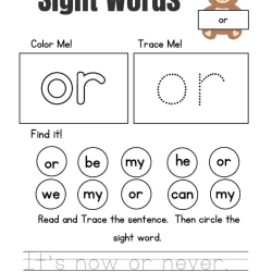 Free Sight Words Tracing Worksheet At Home