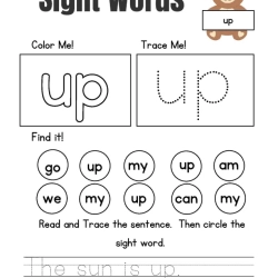 Free Sight Words Tracing Worksheet Easy