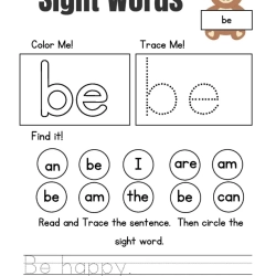 Free Sight Words Tracing Worksheet For 2nd Grade
