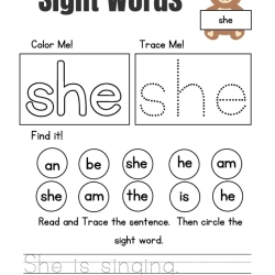 Free Sight Words Tracing Worksheet For 3rd Grade
