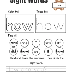 Free Sight Words Tracing Worksheet For Free