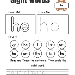 Free Sight Words Tracing Worksheet For Grade 2