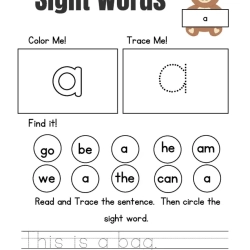 Free Sight Words Tracing Worksheet For Grade 4